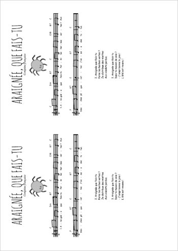 Araignée, que fais-tu Partition gratuite